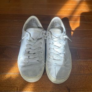 skechers white and gold shoes